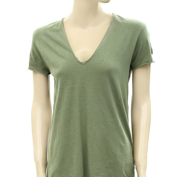 Zadig & Voltaire Story Fishnet T-Shirt Top Mesh Embroidered Green - Picture 5 of 7
